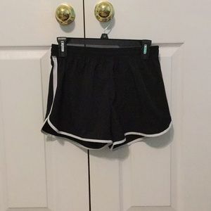women’s black and white athletic shorts